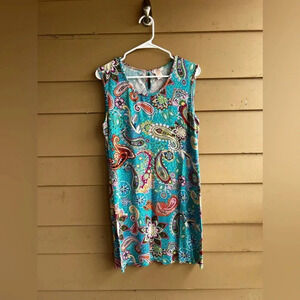 Vintage Paisley Sleeveless Midi Dress - Size Large P